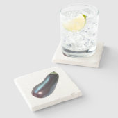 Aubergine stenen onderzetter (Zijkant)