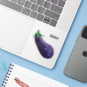 Aubergine Sticker (Laptop met iPhone)