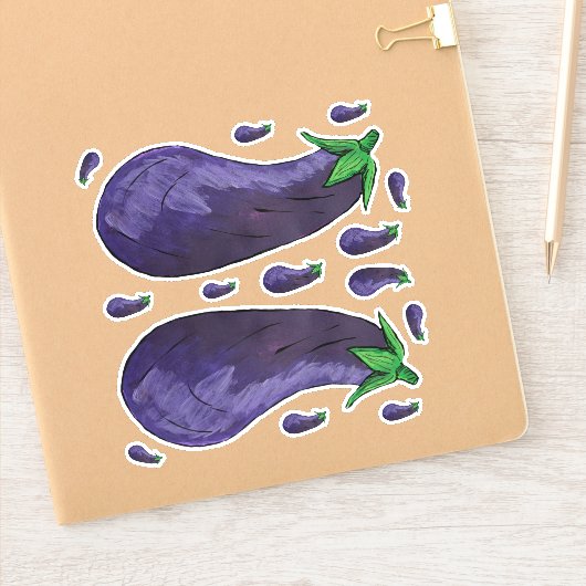 Aubergine Sticker (Notitieboek)