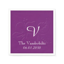 Aubergine Tone op Tone Monogram Huwelijk