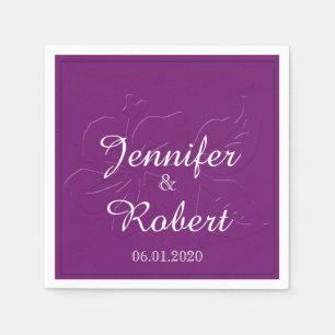 Aubergine Tone op Tone Trouwservet Servetten