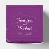 Aubergine Tone op Tone Wedding Favor Box Bedankdoosjes (Bovenkant)