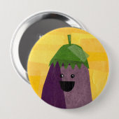 Aubergine! Vegeta-Button Ronde Button 4,0 Cm (Voorkant /achterkant)
