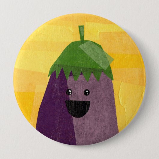 Aubergine! Vegeta-Button Ronde Button 4,0 Cm (Voorkant)
