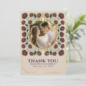 Aubergine Zwaard & Schild middeleeuwse fantasie br Bedankkaart (Staand voorkant)