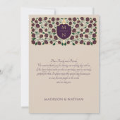 Aubergine Zwaard & Schild middeleeuwse fantasie br Bedankkaart (Achterkant)