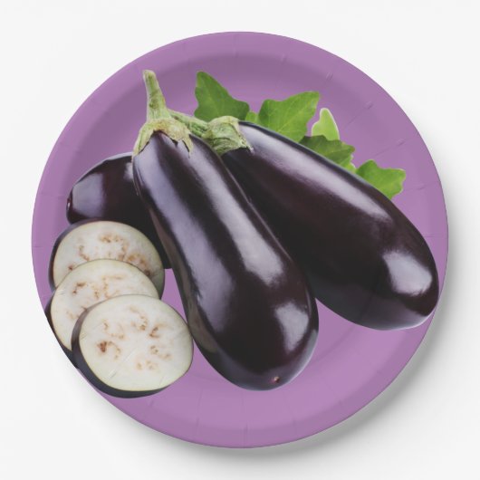 aubergines papieren bordje (Voorkant)