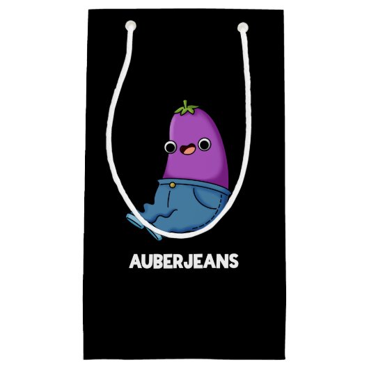 Auberjeans Funny Eggplant Pun Dark BG Klein Cadeauzakje (Voorkant)