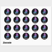 Auberjeans Funny Eggplant Pun Dark BG Ronde Sticker (Vel)