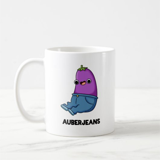 Auberjeans Grappige aubergine Pun Koffiemok (Links)