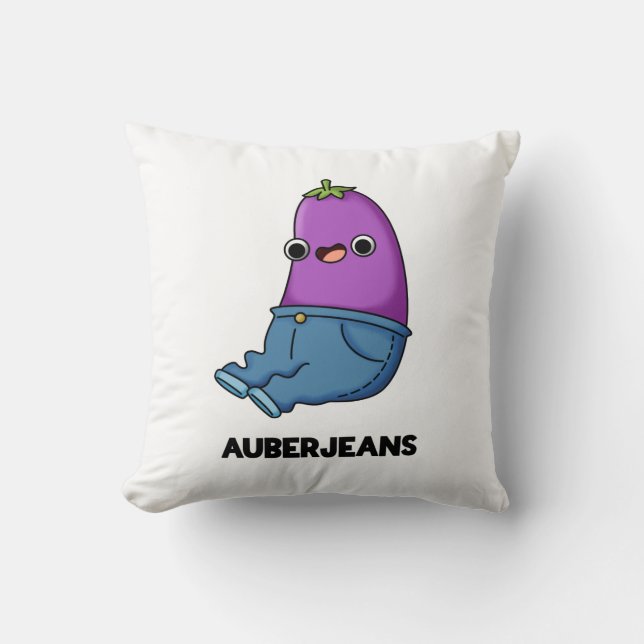 Auberjeans Grappige aubergine Pun Kussen (Voorkant)