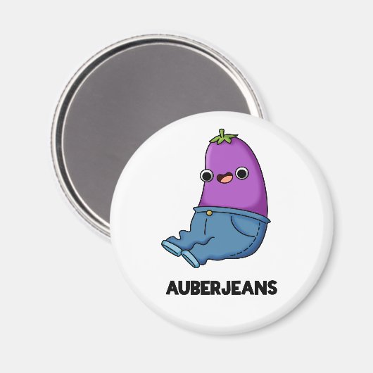 Auberjeans Grappige aubergine Pun Magneet (Voorkant / Achterkant)