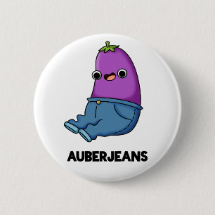 Auberjeans Grappige aubergine Pun Ronde Button 5,7 Cm