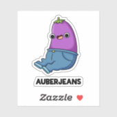 Auberjeans Grappige aubergine Pun Sticker (Vel)