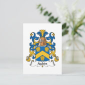 Aubin Family Crest Briefkaart (Staand voorkant)