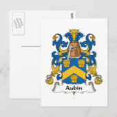 Aubin Family Crest Briefkaart (Voorkant / Achterkant)