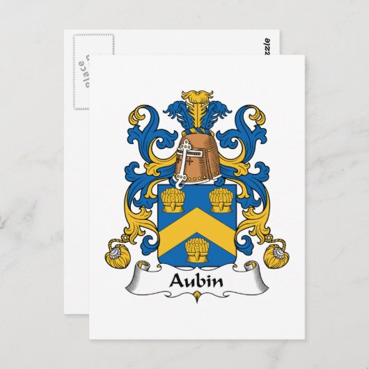 Aubin Family Crest Briefkaart (Voorkant / Achterkant)