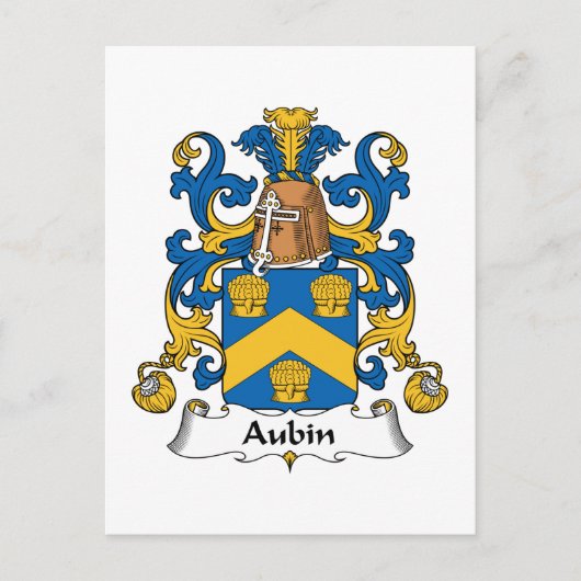 Aubin Family Crest Briefkaart (Voorkant)