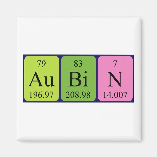 Aubin periodiek table name magnet (Voorkant)