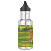 Aubrac-Koe en Cute Calf in lentepastuur Waterfles (Links)