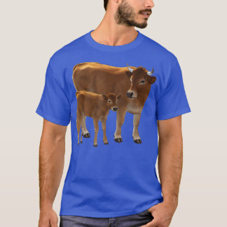Aubrac of Jersey Brown Koe Cute Calf Cattle Ranch T-shirt