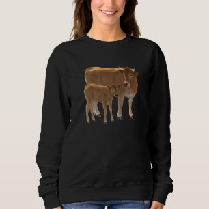 Aubrac of Jersey Brown Koe Schattigee kalveren ran Trui