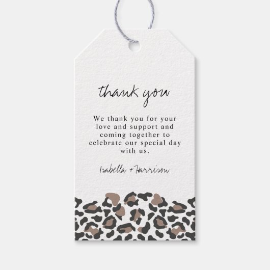 Aubree - Aarde Leopard Print Favor Tag Cadeaulabel (Voorkant)