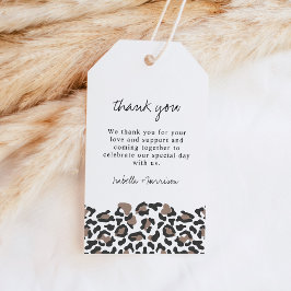 Aubree - Aardse Luipaardprint Favor Tag Cadeaulabel