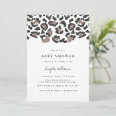 AUBREE Bohemian Leopard Print Baby shower Kaart (Staand voorkant)