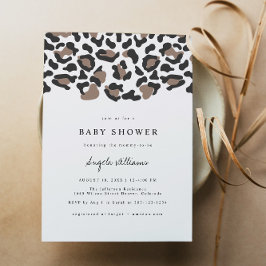 AUBREE Bohemian Leopard Print Baby shower Kaart