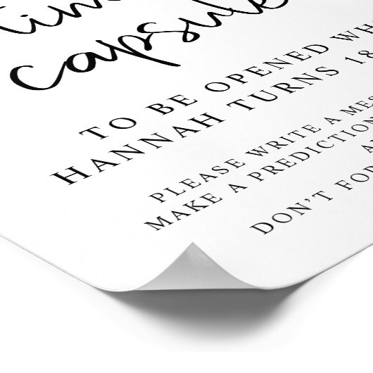 AUBREE-luipaard Afdruktijd Baby shower Capsule Sig Poster (Hoek)