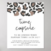 AUBREE-luipaard Afdruktijd Baby shower Capsule Sig Poster (Voorkant)
