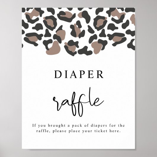 AUBREE-luipaard Safari Diaper Raffle Game Poster (Voorkant)