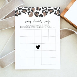AUBREE Luipaardprint Safari Baby Shower Bingo Spel Kaart