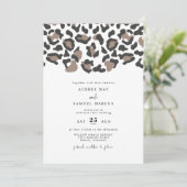 AUBREE Modern Leopard Print Safari Foto bruiloft Kaart (Staand voorkant)