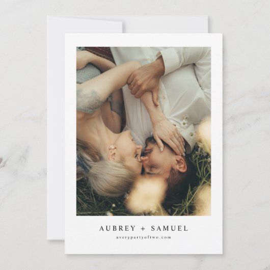 AUBREE Modern Leopard Print Safari Foto bruiloft Kaart (Achterkant)