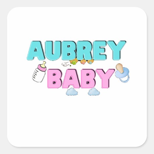 Aubrey baby vierkante sticker (Voorkant)