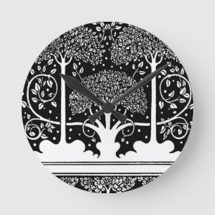 Aubrey Beardsley Art Nouveau Boompatroonprint Ronde Klok