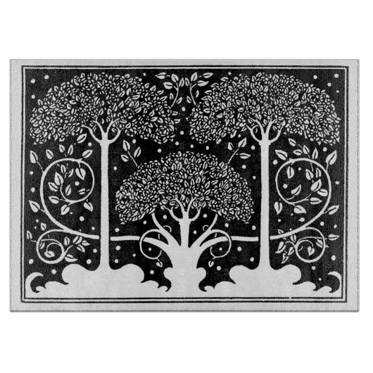 Aubrey Beardsley Art Nouveau Boompatroonprint Snijplank (Voorkant)