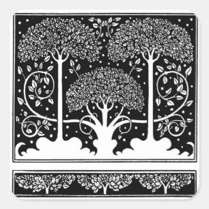 Aubrey Beardsley Art Nouveau Boompatroonprint Vierkante Sticker