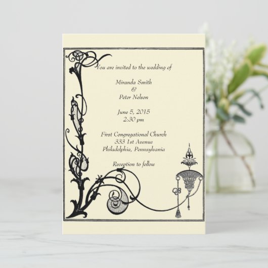 Aubrey Beardsley Design uit de jaren '20 Kaart (Staand voorkant)