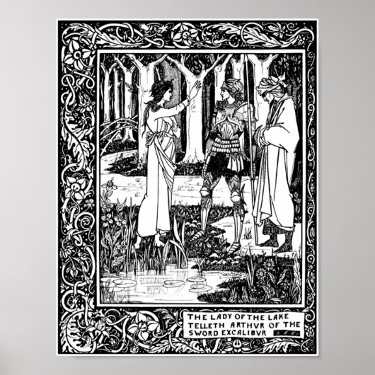 Aubrey Beardsley Illustration for Lady of the Lake Poster (Voorkant)