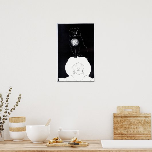 Aubrey Beardsley - Poster met zwarte kat (Keuken)