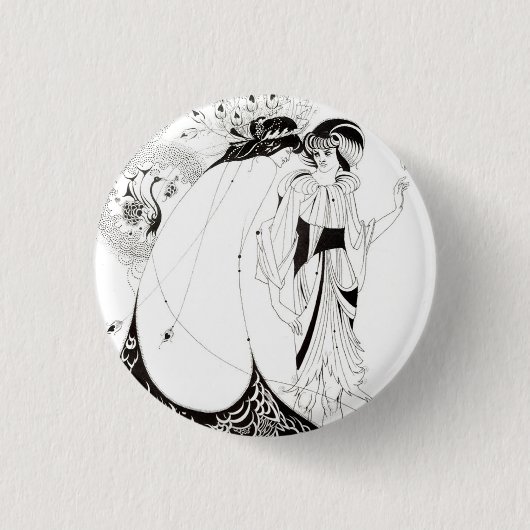 Aubrey Beardsley The Peacock Skirt Button (Voorkant)