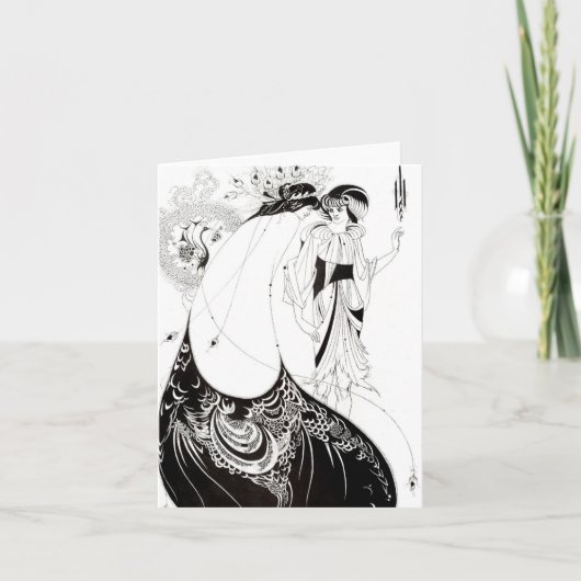 Aubrey Beardsley The Peacock Skirt Note Card Kaart (Voorkant)