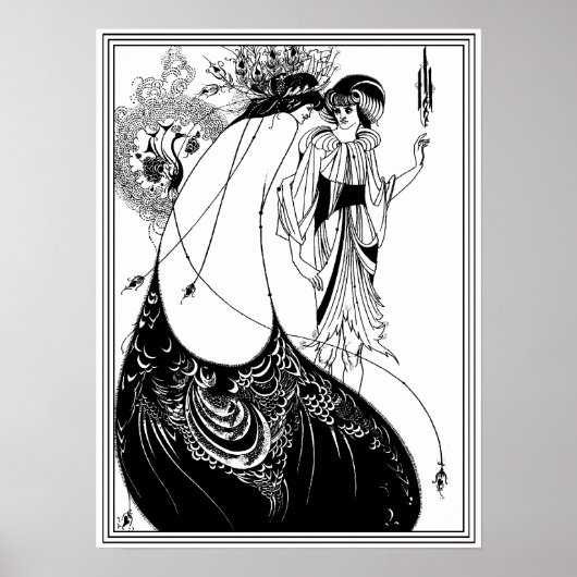 Aubrey Beardsley - The Peacock Skirt Poster (Voorkant)