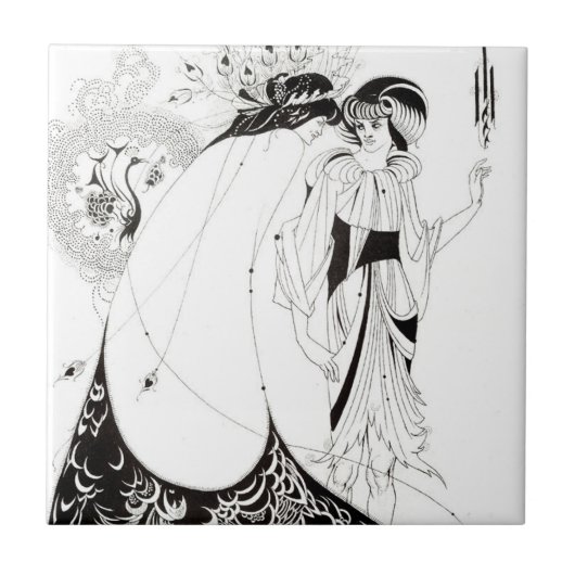 Aubrey Beardsley The Peacock Skirt Tile Tegeltje (Voorkant)