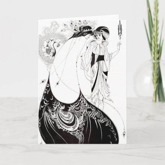 Aubrey Beardsley The Peacock Skirt Wenskaart Kaart (Voorkant)