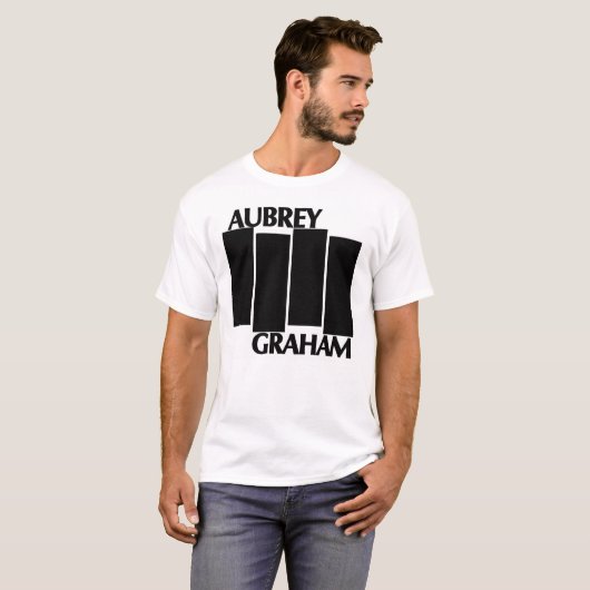 Aubrey Drake Graham/Black Flag Logo Parody T-Shirt (Voorkant volledig)