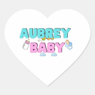 Aubrey met vlinder en wolk hart sticker